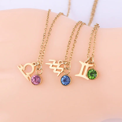 Zodiac Birthstone Gold Necklace - Primesen