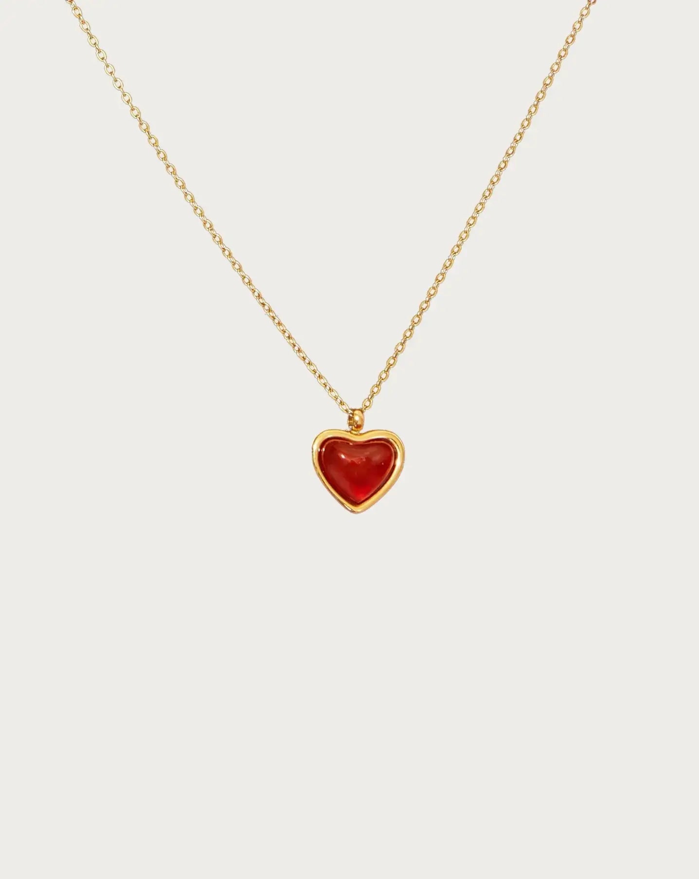 Radiance - Carnelian Stone Heart Necklace - Primesen