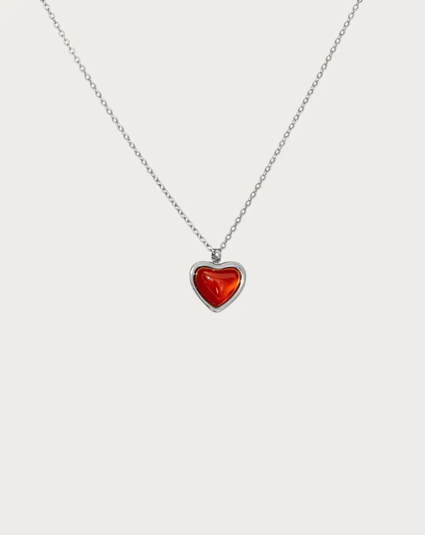 Radiance - Carnelian Stone Heart Necklace - Primesen