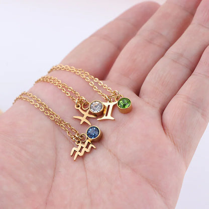 Zodiac Birthstone Gold Necklace - Primesen