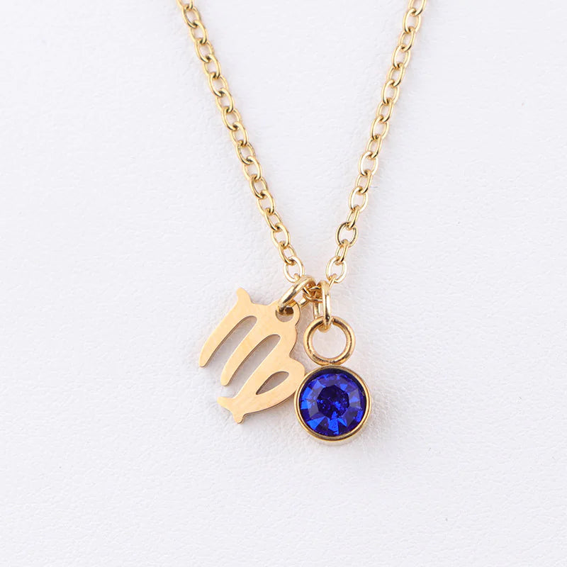 Zodiac Birthstone Gold Necklace - Primesen