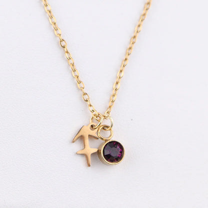 Zodiac Birthstone Gold Necklace - Primesen