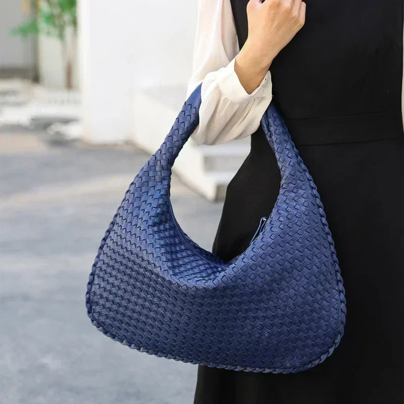 Bella Woven Leather Shoulder Bag - Primesen