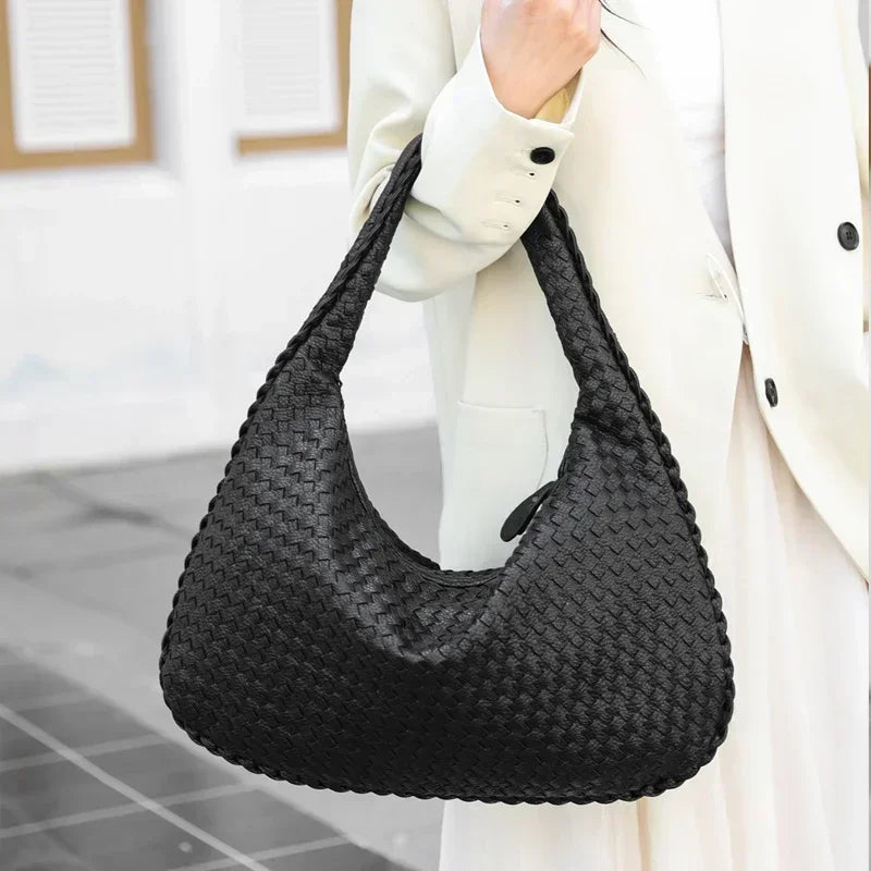 Bella Woven Leather Shoulder Bag - Primesen