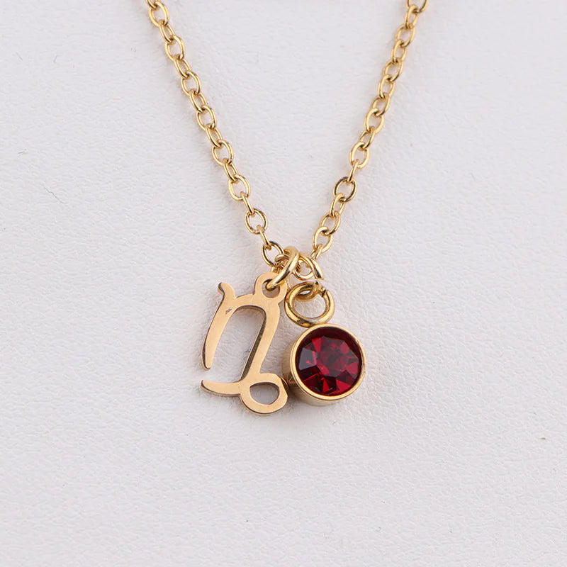 Zodiac Birthstone Gold Necklace - Primesen