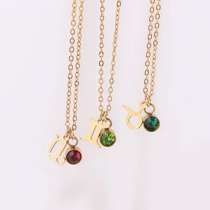 Zodiac Birthstone Gold Necklace - Primesen