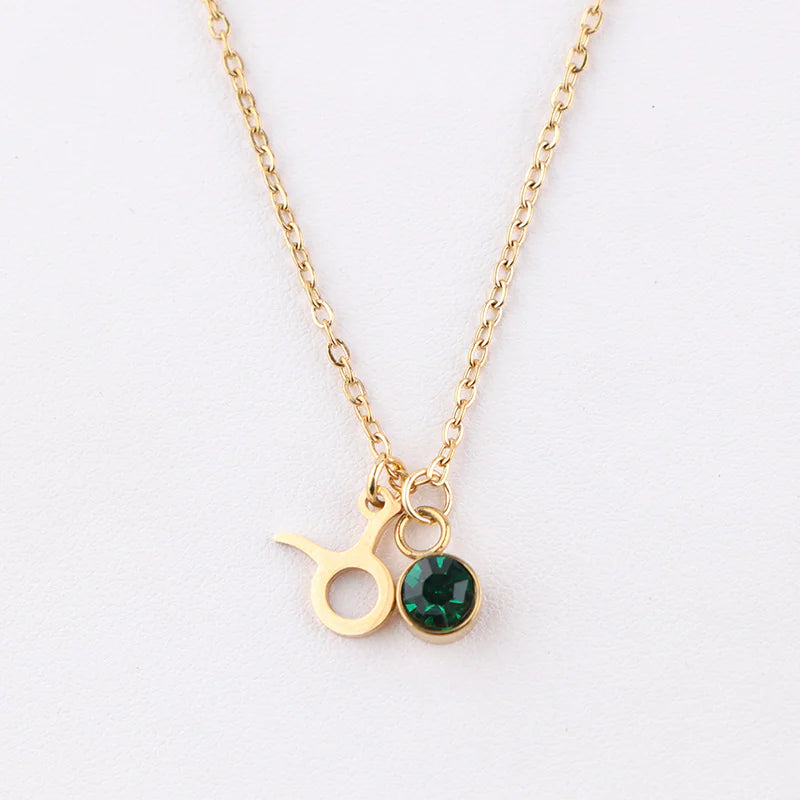 Zodiac Birthstone Gold Necklace - Primesen