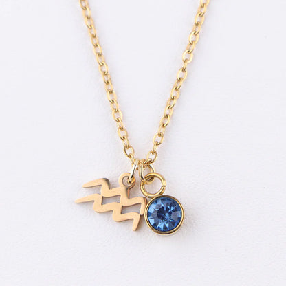 Zodiac Birthstone Gold Necklace - Primesen