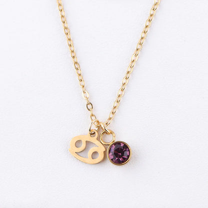 Zodiac Birthstone Gold Necklace - Primesen